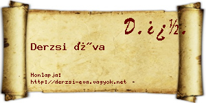 Derzsi Éva névjegykártya